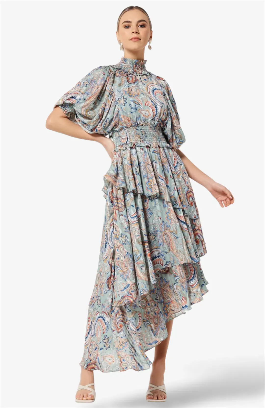 Elliatt Amaya Asymmetrical Dress Paisley Print AU 8 / S for rent on The Volte - main image