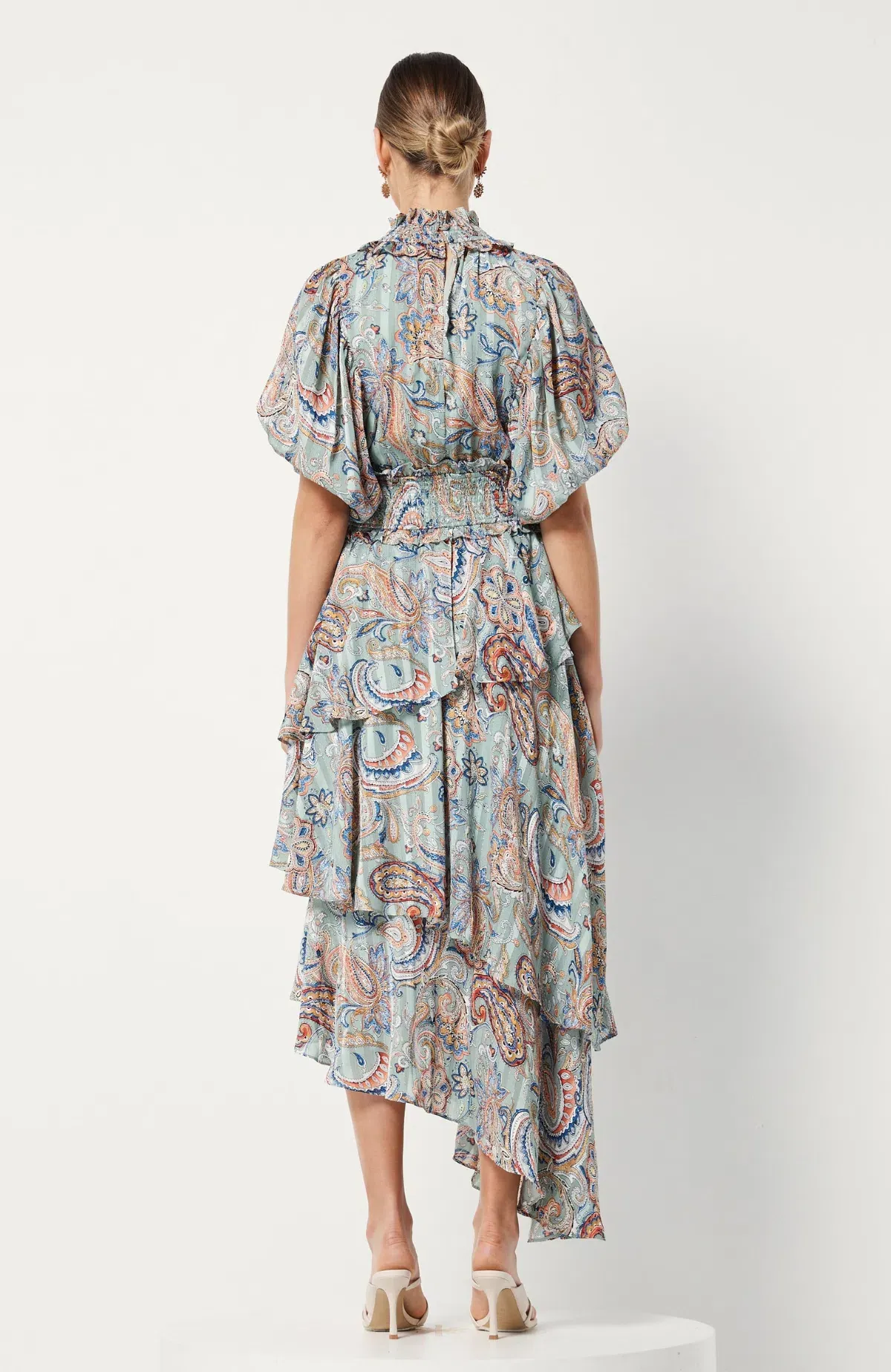 Elliatt Amaya Asymmetrical Dress Paisley Print AU 8 / S - Image 4