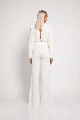 ZHIVAGO READY JUMPSUIT – WHITE / IVORY – SIZE 8/10 for rent on The Volte - image 3