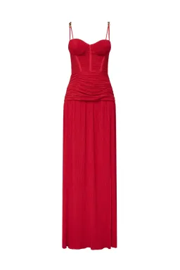 Manning Cartell Double Time Pleat Dress RED Size 12 for rent on The Volte - image 3