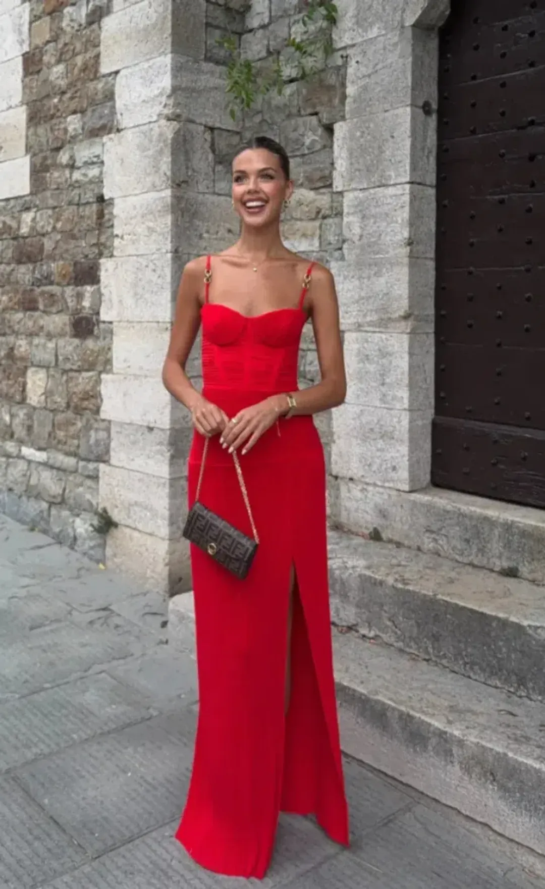 Manning Cartell Double Time Pleat Dress RED Size 12 for rent on The Volte - main image