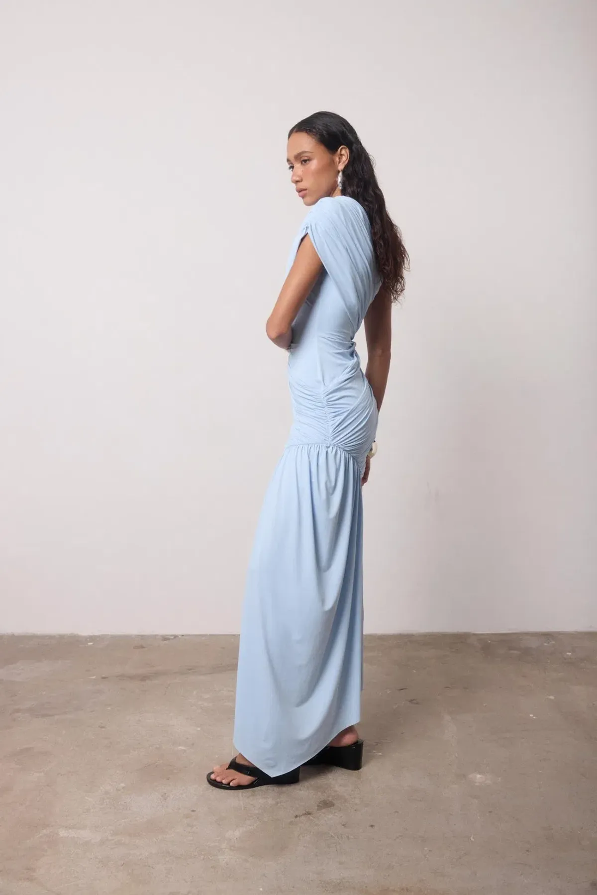 De La Vali Ravenna Mini Dress in Sky Blue Jersey Size 8 - Image 3