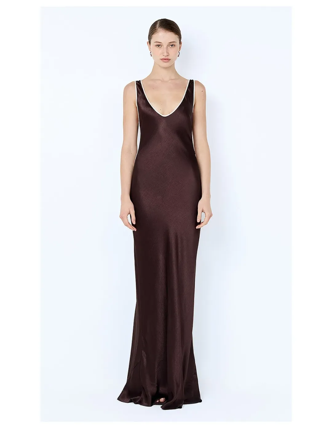Bec + Bridge Marcy Cutout Maxi Dress Size 8 Dark Chocolate for rent on The Volte - main image