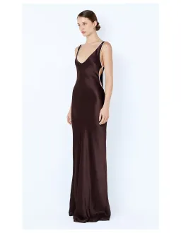Bec + Bridge Marcy Cutout Maxi Dress Size 8 Dark Chocolate for rent on The Volte - image 2