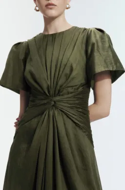 AJE Movement Midi Dress in Dark Olive for rent on The Volte - image 2