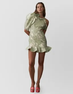 ALEMAIS MIRA ONE SHOULDER MINI DRESS GREEN SIZE 8 for rent on The Volte - image 6