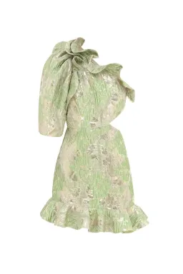 ALEMAIS MIRA ONE SHOULDER MINI DRESS GREEN SIZE 8 for rent on The Volte - image 8