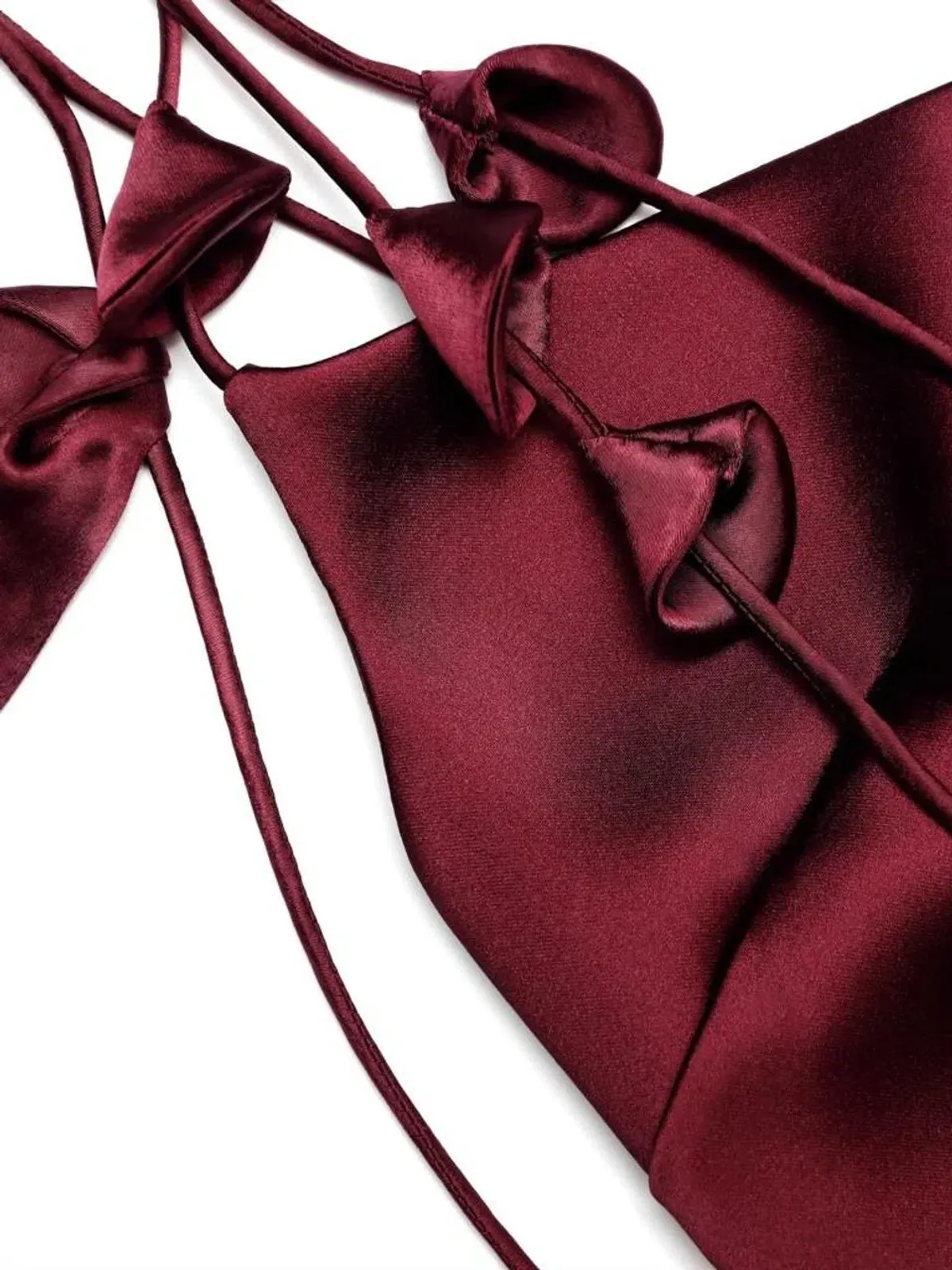 Self Portrait Burgundy Satin Mini Dress - Size XS / 6 - Image 5