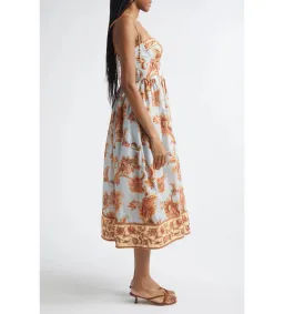 Zimmermann Aster Corset Midi Dress in Blue Jacobean Size 3 / AU 14 for rent on The Volte - image 3