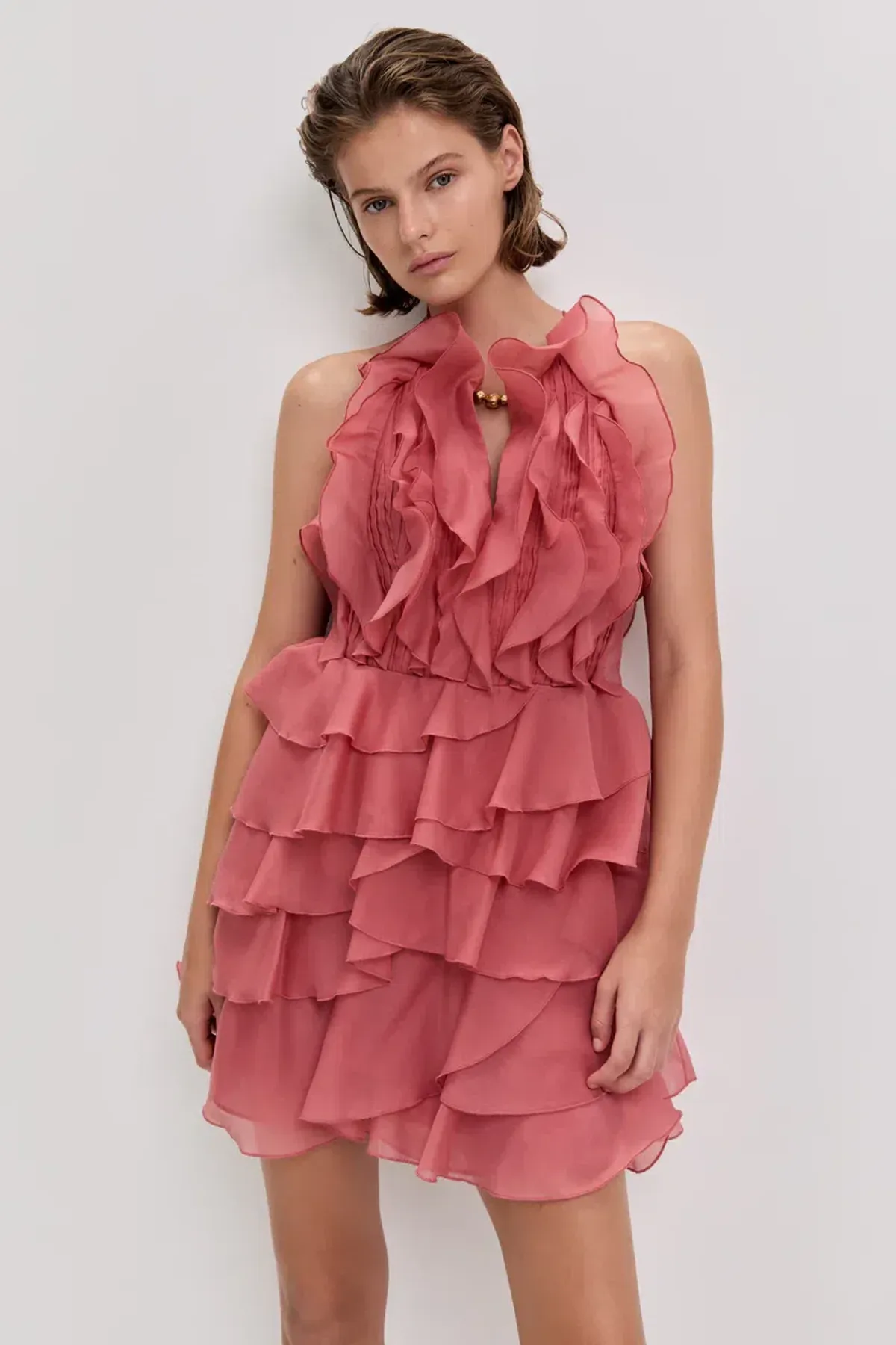 BRAND NEW 🪸 Aje Cleo Mini Dress - Size 10 - Spiced Coral Orange/Pink🪸 Race Day / Hen's Party Dress - Image 1