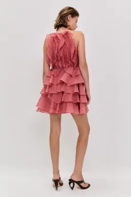 BRAND NEW 🪸 Aje Cleo Mini Dress - Size 10 - Spiced Coral Orange/Pink🪸 Race Day / Hen's Party Dress for rent on The Volte - image 2