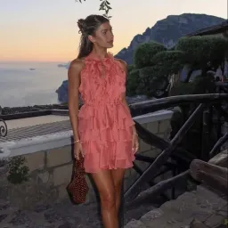 BRAND NEW 🪸 Aje Cleo Mini Dress - Size 10 - Spiced Coral Orange/Pink🪸 Race Day / Hen's Party Dress for rent on The Volte - image 4