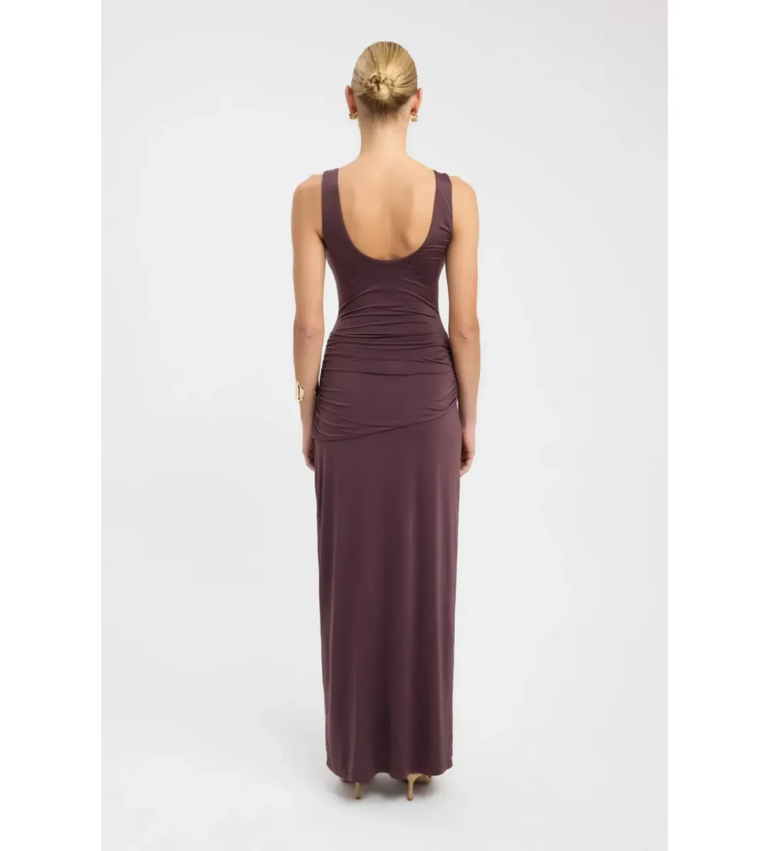 Kookai Shara Maxi Dress Dark Mahogany Size 6 for rent on The Volte - main image