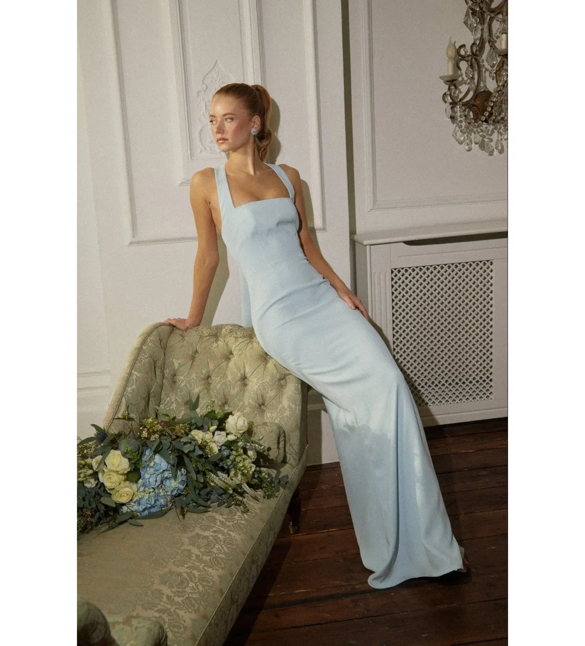 Odd Muse Halter Maxi Dress Powder Blue Size 8 - Image 3