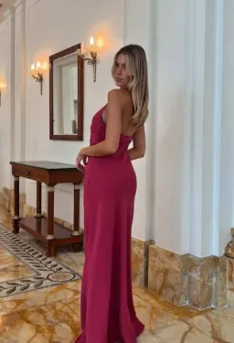 Kookai Maria Halter Maxi Dress, Ruby, Size 8 for rent on The Volte - image 2