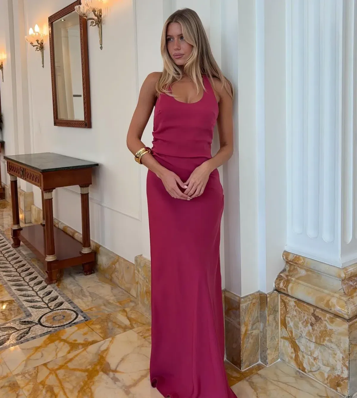 Kookai Maria Halter Maxi Dress Ruby Size 6 - Image 1