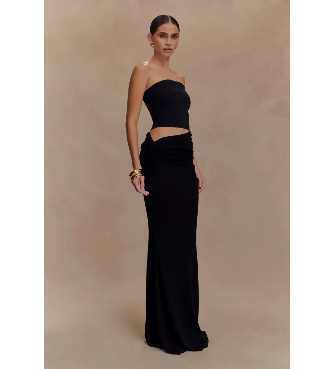 Meshki Jasiel Strapless Knit Maxi Dress Black Size S / AU 8 for rent on The Volte - main image
