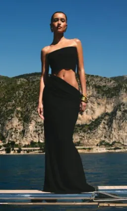 Meshki Jasiel Strapless Knit Maxi Dress, Black, Size S for rent on The Volte - image 3