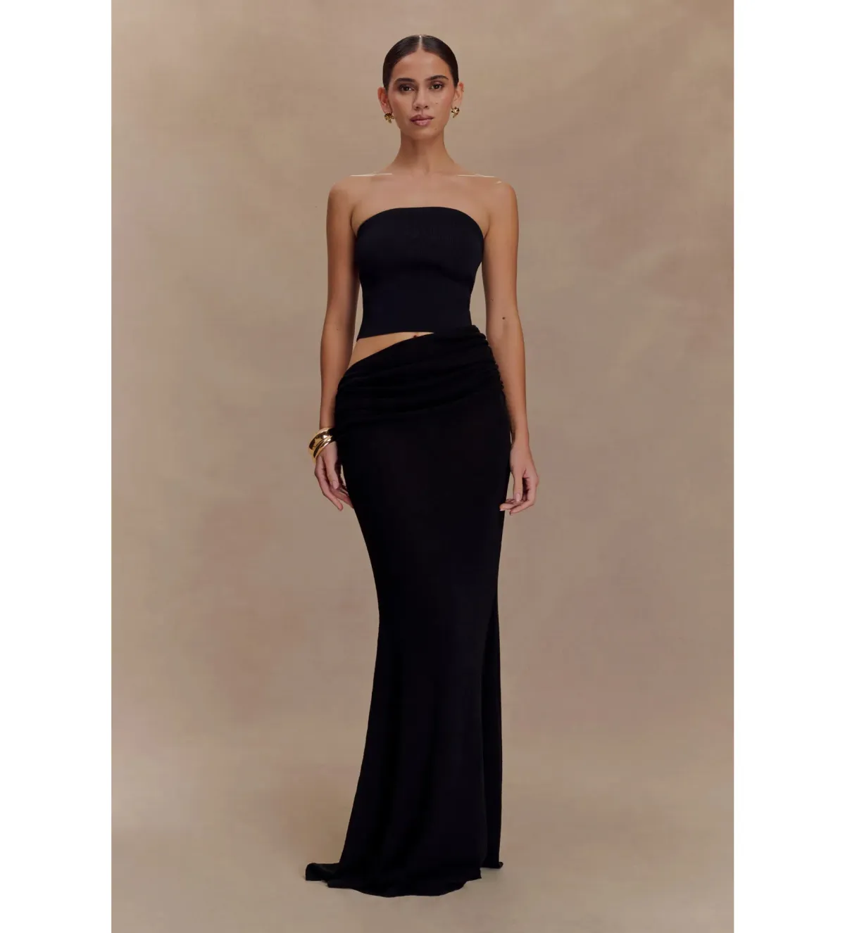 Meshki Jasiel Strapless Knit Maxi Dress Black Size S / AU 8 - Image 1