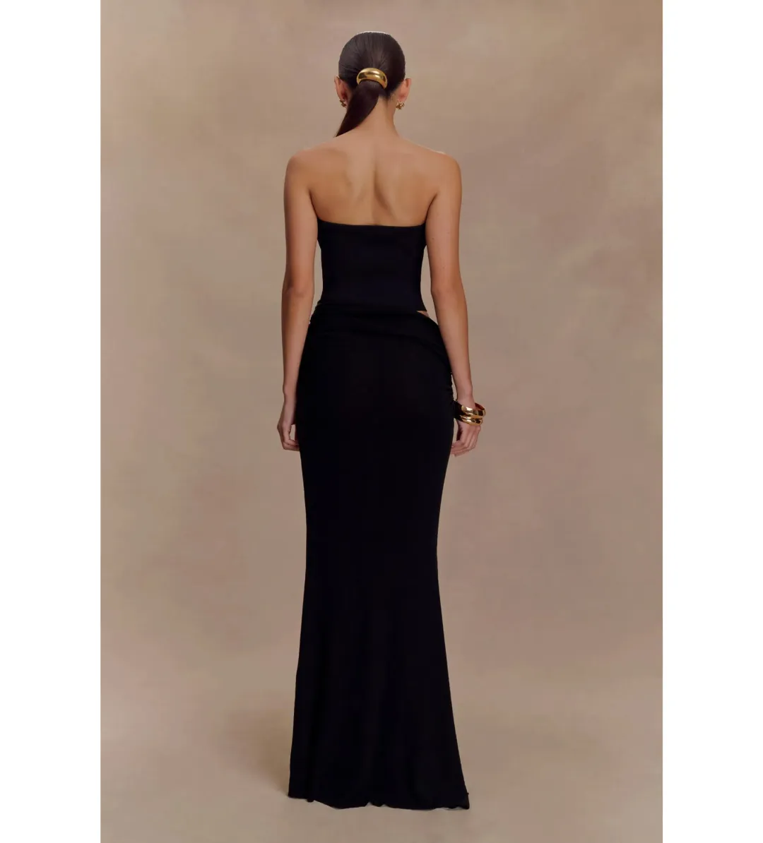 Meshki Jasiel Strapless Knit Maxi Dress Black Size S / AU 8 for rent on The Volte - main image