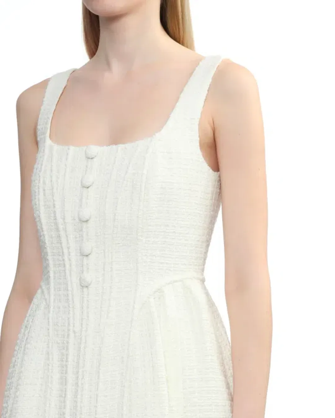 Self Portrait Cream Boucle Mini Dress – Size 6-8 / Size XS-S for rent on The Volte - main image