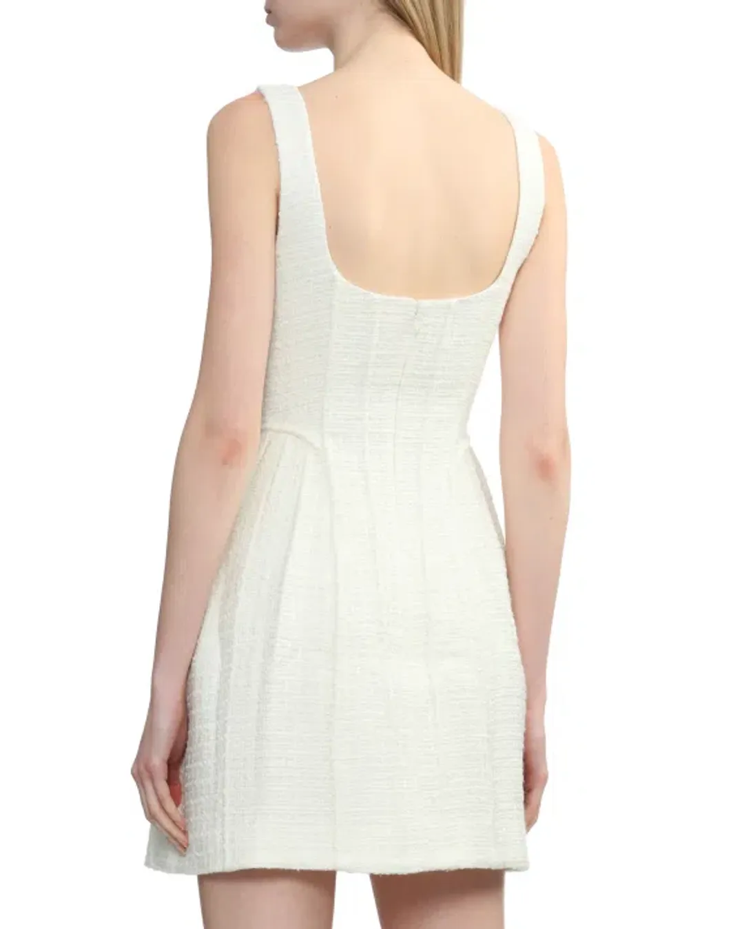 Self Portrait Cream Boucle Mini Dress – Size 6-8 / Size XS-S for rent on The Volte - main image