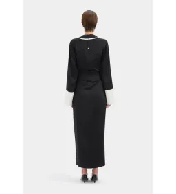 Sir the Label Yasmine Wrap Midi Shirt Dress Black Size 14 for rent on The Volte - image 2