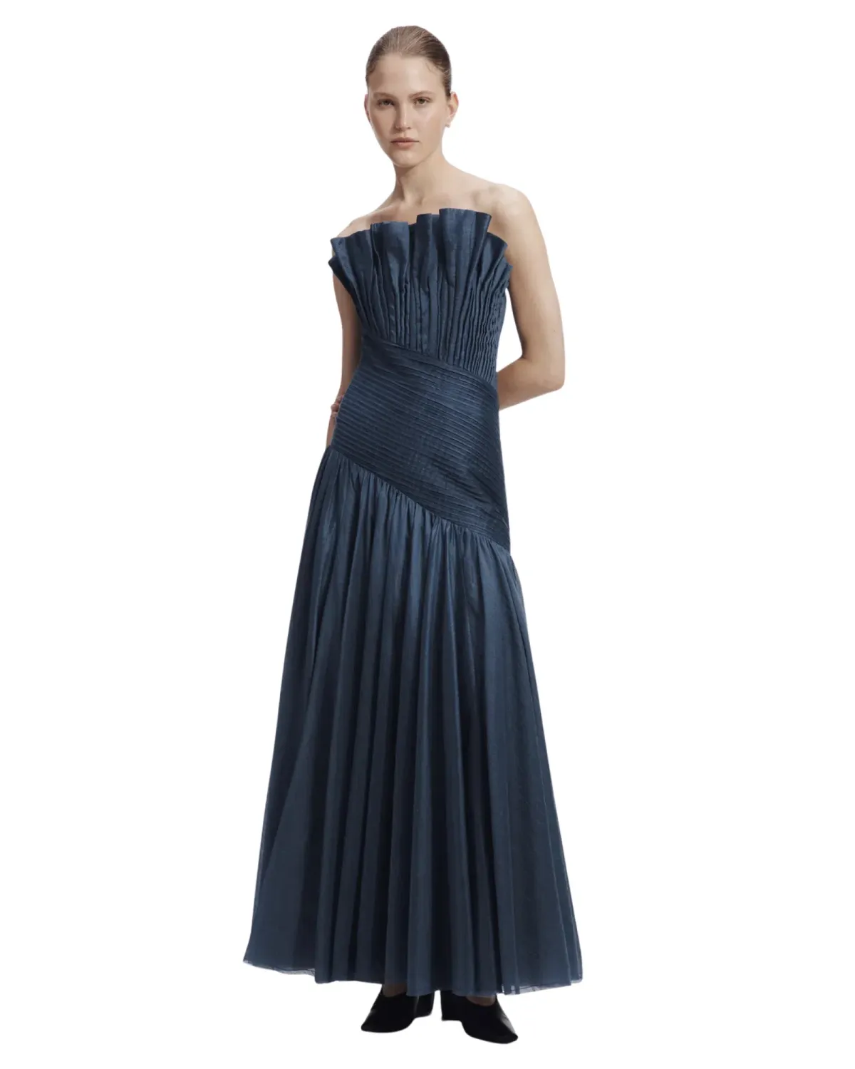 Aje Aquiline Gown Slate Blue Size 10 - Image 1
