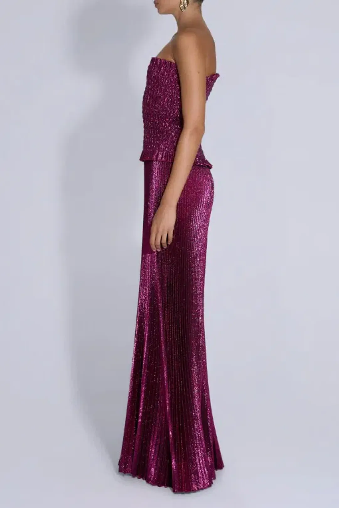 L'IDEE Maya Gown Dress Sangria Glitter Size 6 for rent on The Volte - main image