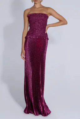 L'IDEE Maya Gown Dress Sangria Glitter Size 6 for rent on The Volte - image 4