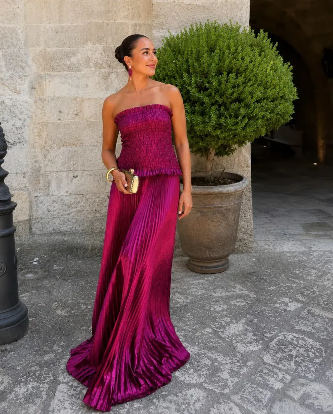 L'IDEE Maya Gown Dress Sangria Glitter Size 6 for rent on The Volte - main image