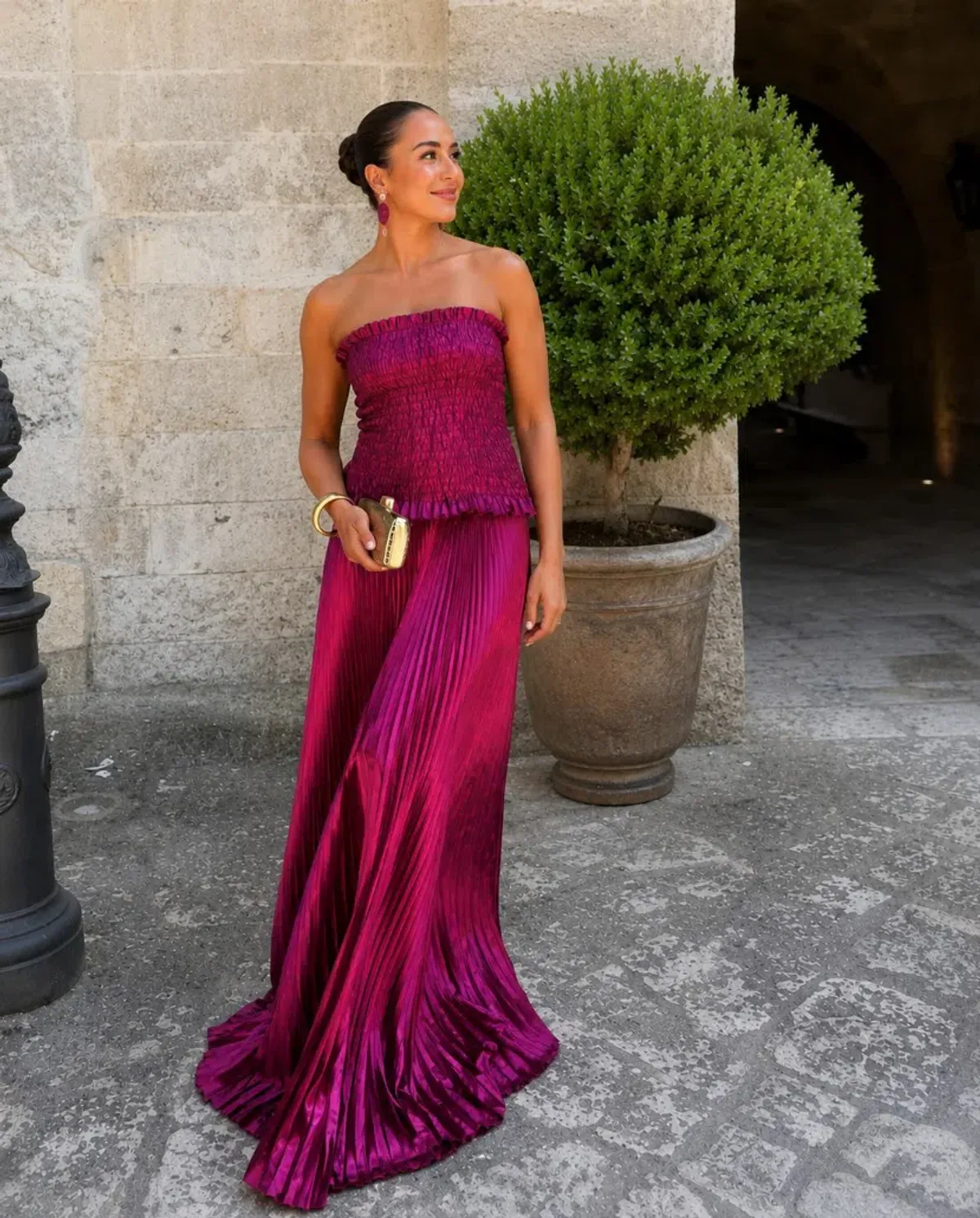 L'IDEE Maya Gown Dress Sangria Glitter Size 6 for rent on The Volte - main image