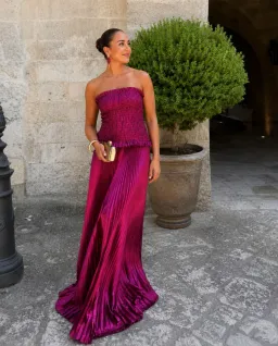 L'IDEE Maya Gown Dress Sangria Glitter Size 6 for rent on The Volte - image 1