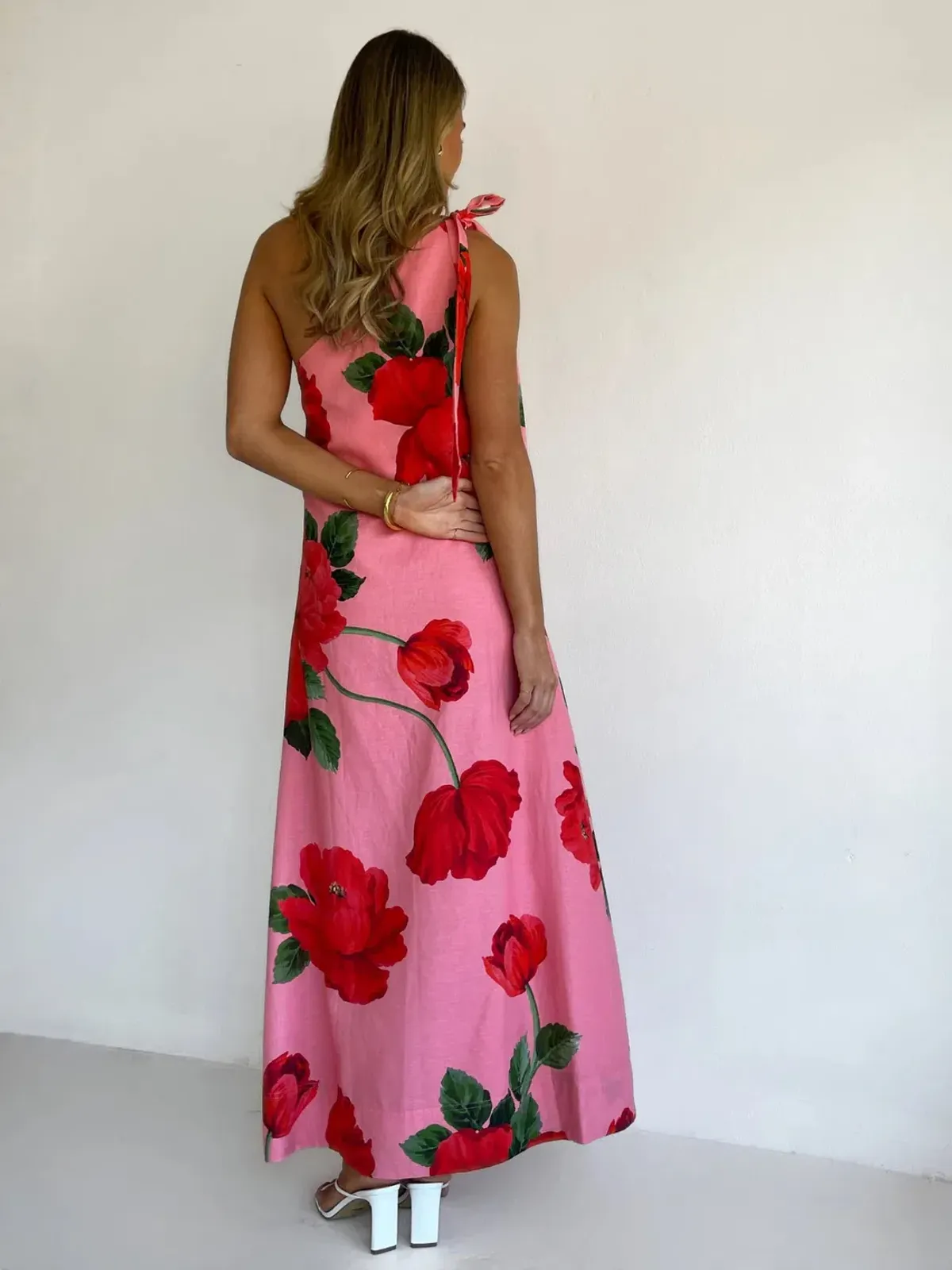 By Nicola Sorrento Maxi Dress; Pink; Size 8 - Image 3