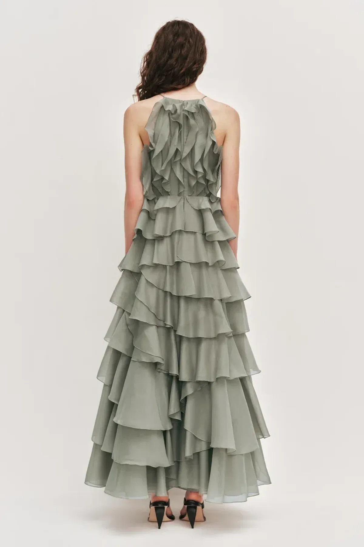 🌴 Aje Cleo Gown in Moss Green - Size 8 - Ruffle Tiered Maxi Dress 🌴 - Image 5