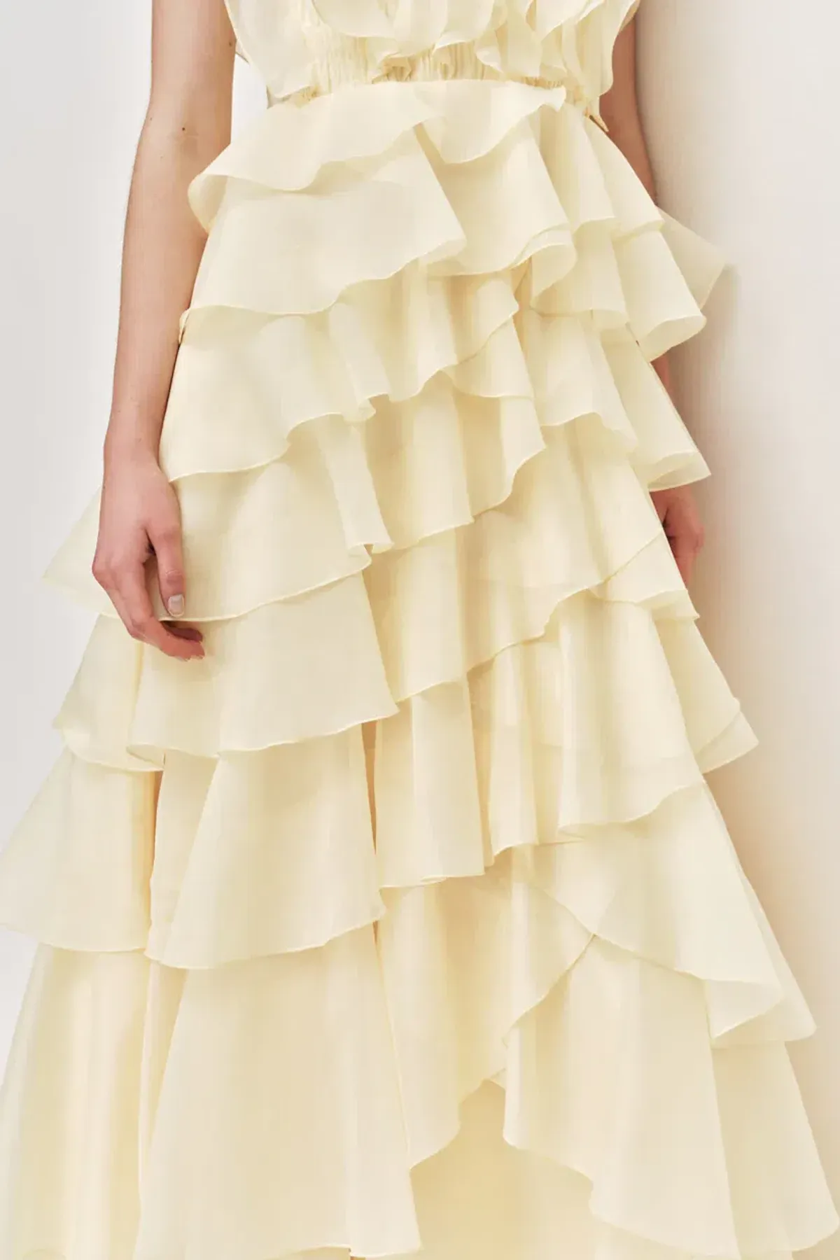 🍋 AJE Cleo Gown in Butter Yellow - Size 8 - Ruffle Tiered Maxi Dress 🍋 - Image 4