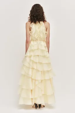 π AJE Cleo Gown in Butter Yellow - Size 8 - Ruffle Tiered Maxi Dress π for rent on The Volte - image 6