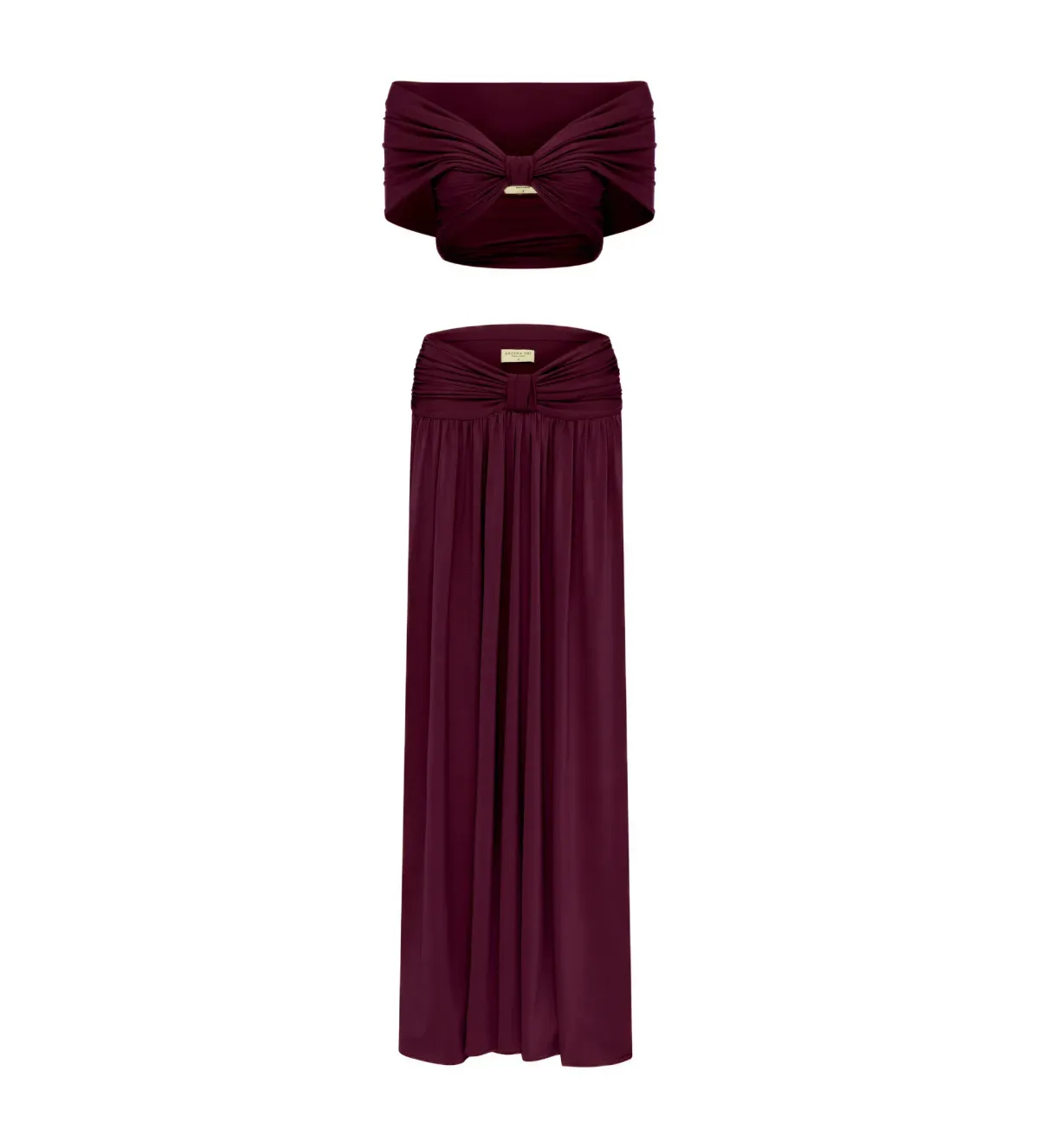 Arcina Ori Alessia Top and Maxi Skirt Set in Plum Size 8 - Image 5