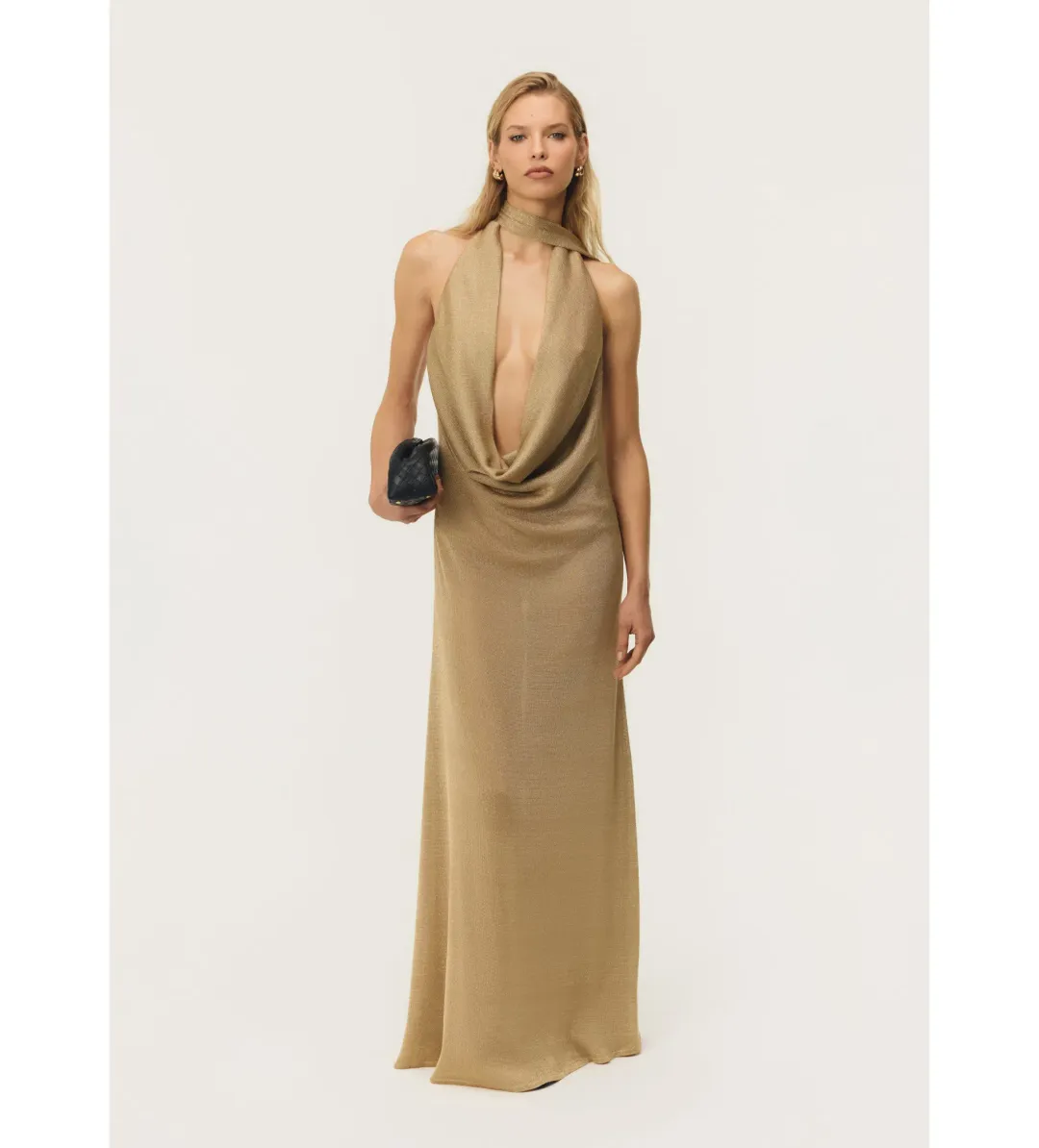 Arcina Ori Kaia Maxi Dress in Gold Size 6 for rent on The Volte - main image