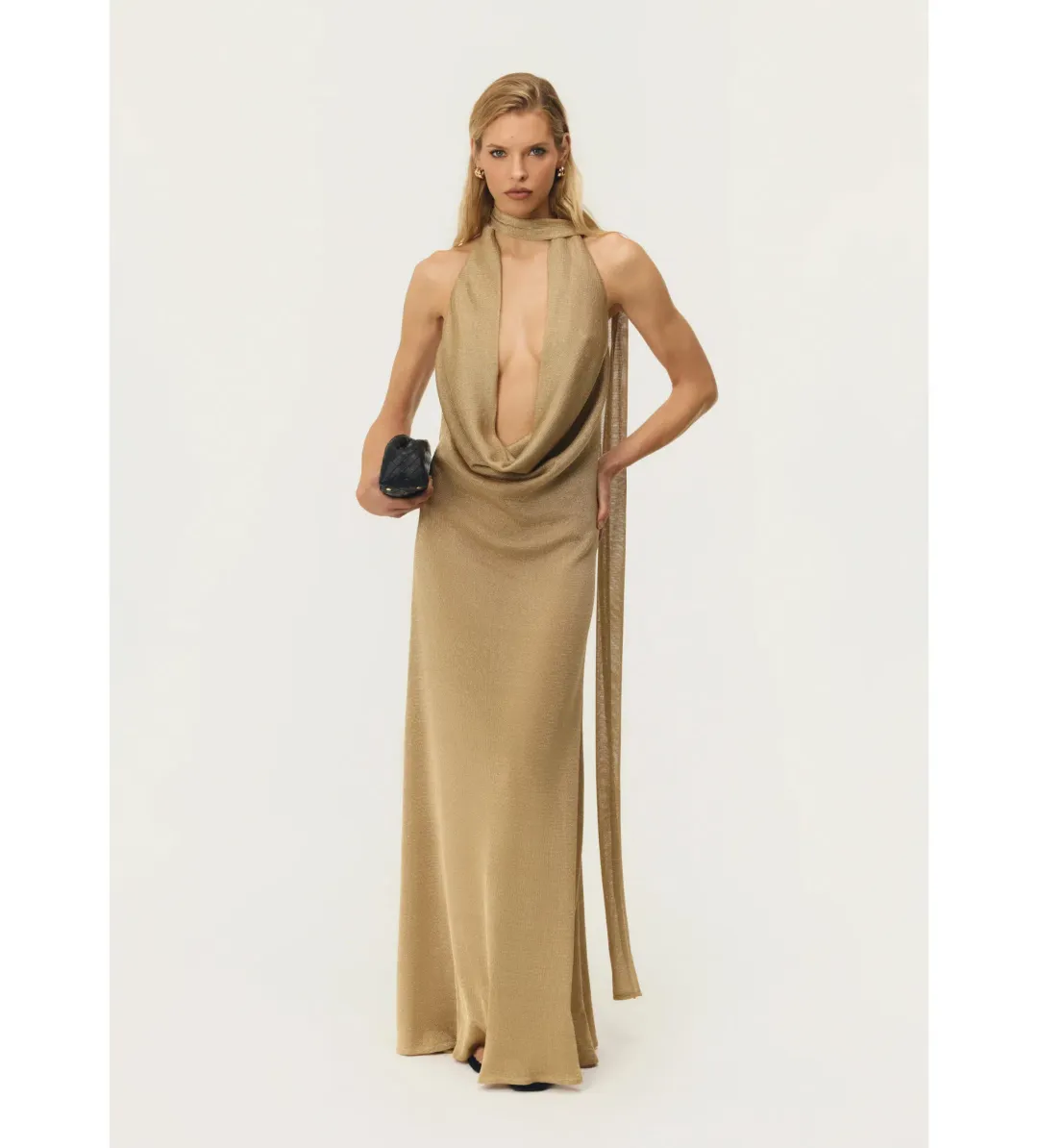 Arcina Ori Kaia Maxi Dress in Gold Size 6 for rent on The Volte - main image
