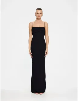Effie Kats Havilland Low Back Stretch Crepe Gown Size 6 AU Black for rent on The Volte - image 1
