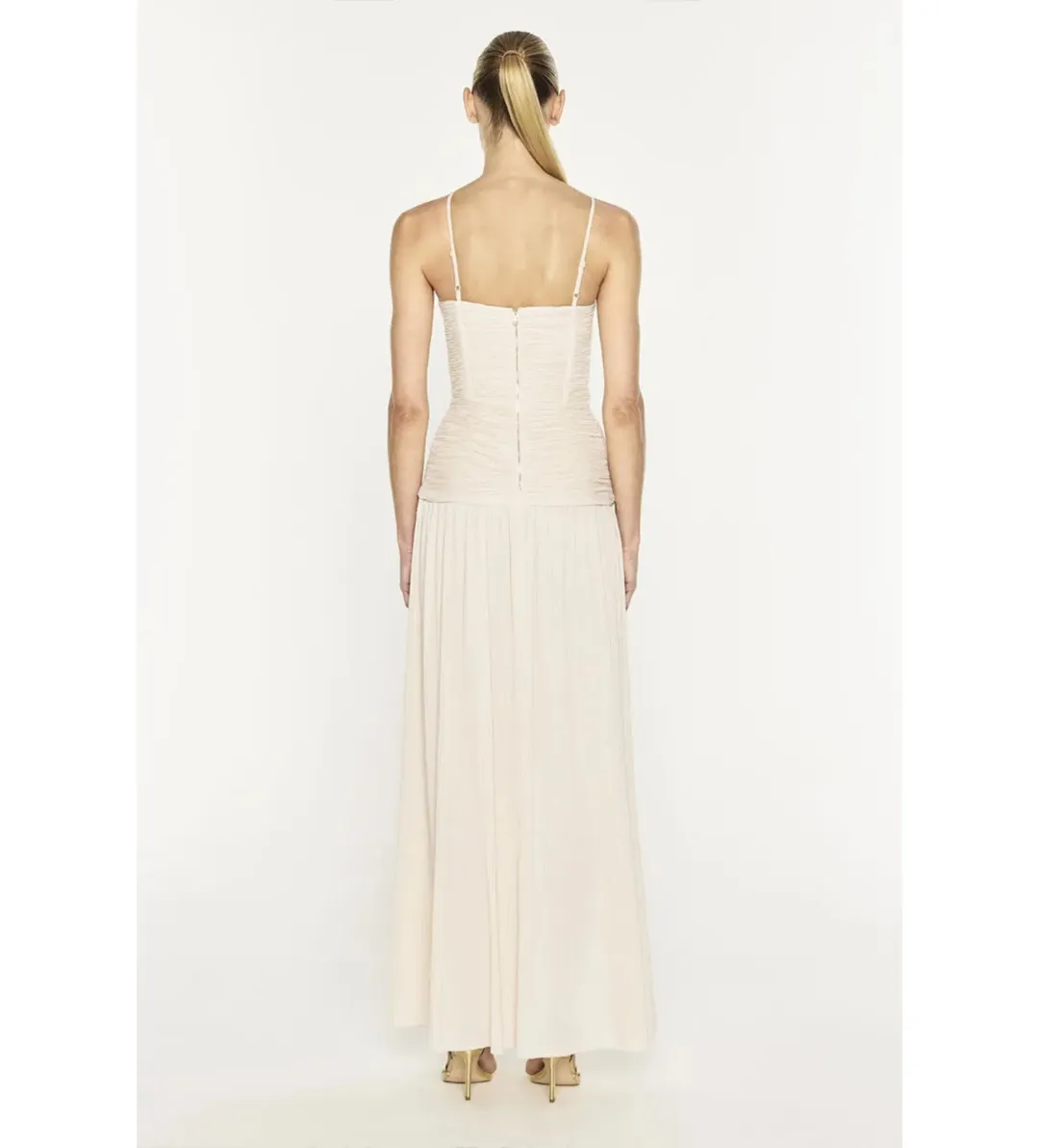 Manning Cartell Double Time Pleat Maxi Dress Nougat Size 8 for rent on The Volte - main image