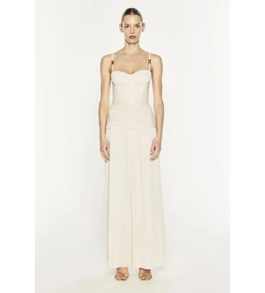 Manning Cartell Double Time Pleat Maxi Dress Nougat Size 8 for rent on The Volte - main image
