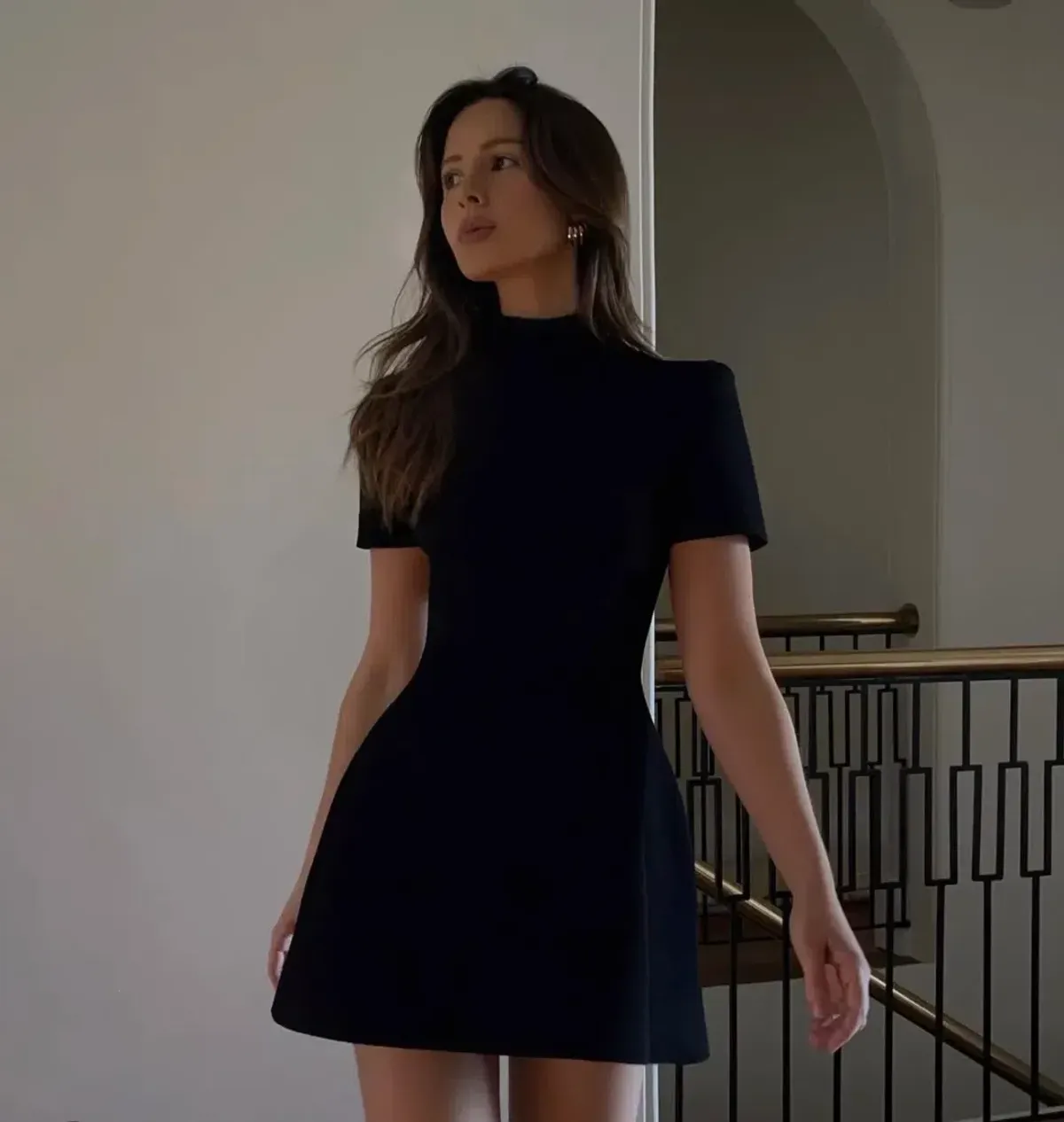 Scanlan Theodore Crepe Knit Peplum Mini Dress - Image 2
