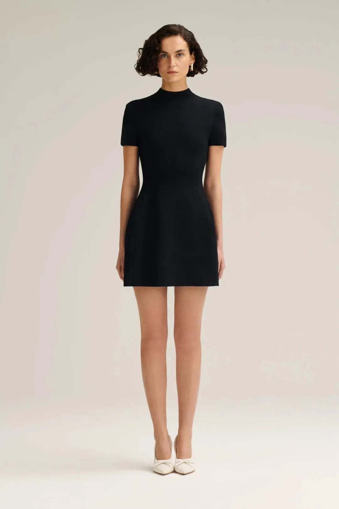 Scanlan Theodore Crepe Knit Peplum Mini Dress Black Size S / AU 8 for rent on The Volte - main image