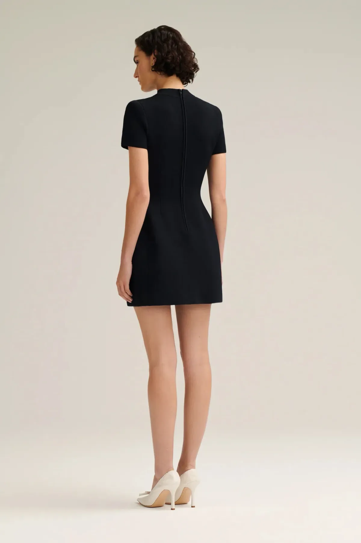 Scanlan Theodore Crepe Knit Peplum Mini Dress Black Size S / AU 8 - Image 2