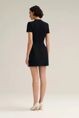 Scanlan Theodore Crepe Knit Peplum Mini Dress Black Size S / AU 8 for rent on The Volte - image 2