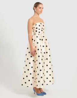 Pasduchas Dottie Strapless Midi Dress Cream Size 10 for rent on The Volte - image 4