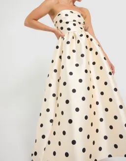 Pasduchas Dottie Strapless Midi Dress Cream Size 10 for rent on The Volte - image 3