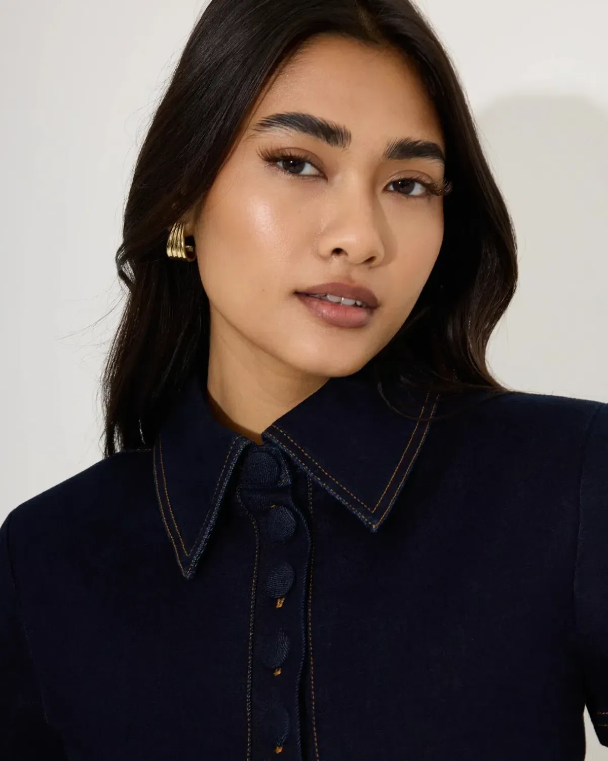 Odd Muse Denim Collared Midi Dress; Indigo; S / AU 8 - Image 4